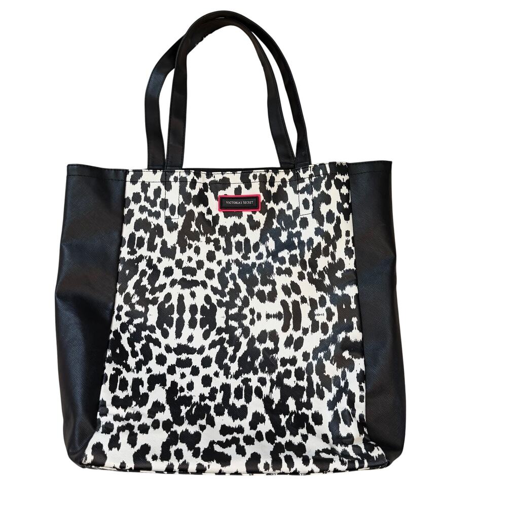 Victoria’s Secret Leopard Print Tote Bag Black White Large Shopper